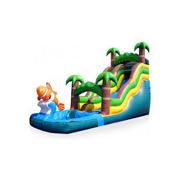 Finding Nemo inflatable water slide palm tree jungle